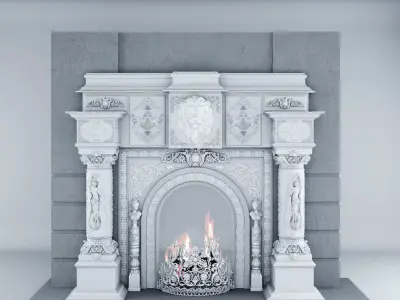 Fire Place 01 3D model