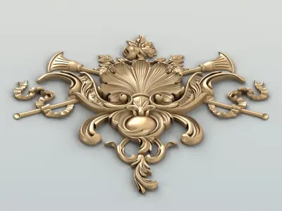 Carved decor central 035 3D model