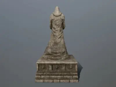 old statue 4 Low-poly 3D model