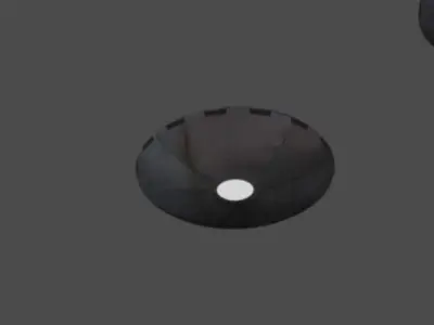 low poly ufo circular ceiling light Low-poly 3D model