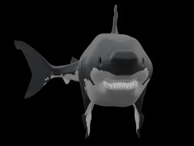 Great White Shark Rigged and Textured Low-poly 3D model