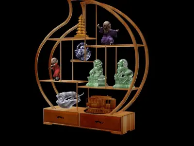 Chinese decorative self   3D model