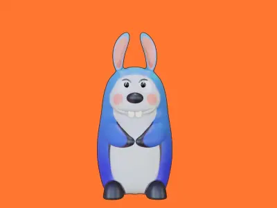 Bunny toon style 2 Low-poly 3D model