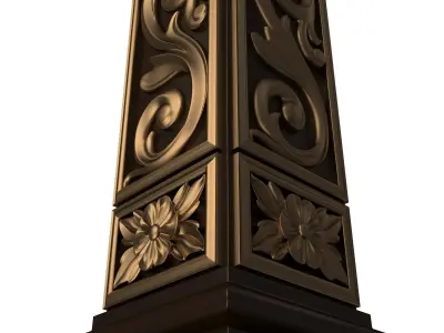 Baluster Collection Red Low-poly 3D model