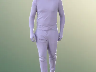 Liam 11128 - Young Sporty Man Walking Low-poly 3D model
