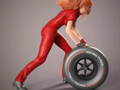 SEXY GIRL F1 PIT STOP 5 3D print model