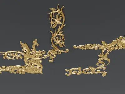 Classic carvings moldings and gypsum cornice 88 3D model