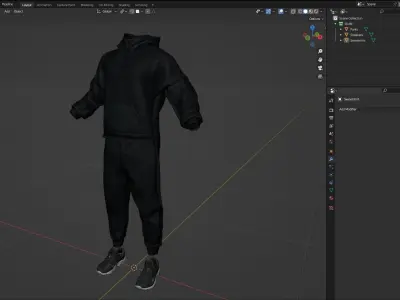 Male Sport Outfit 4 Low-poly 3D model