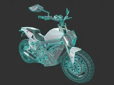 Generic Motorcycle Low-poly 3D model