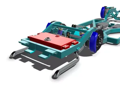 1957 Chevy Bel Air Pro Touring Chassis COMPLETE 3D print model