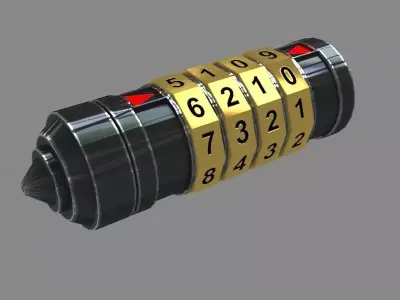 CRYPTEX 3D model lock with numbers Low-poly 3D model