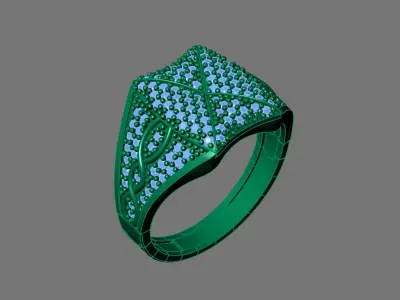 Gents Rings Diamond Men Ring STL 3DM 3D ready print model 3D print model