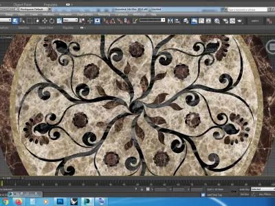 Flooring design Medallion 3d and vector file 3D model