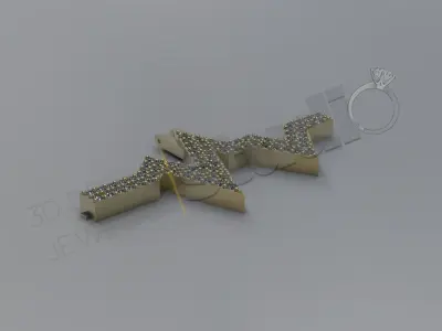 High luxury heart beat pendant with gems 3d model 3D print model