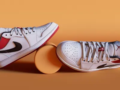 Snecker WhiteUniveristyRed Nike Model  Low-poly 3D model