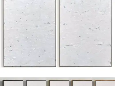 Plaster Two Photo Frame 184 Low-poly 3D model