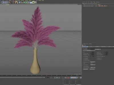 Bouquet of pink pampas 3D model