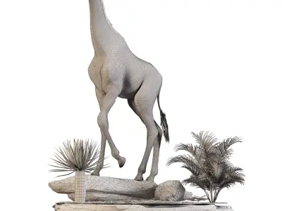 Giraffe  statuette 3D model