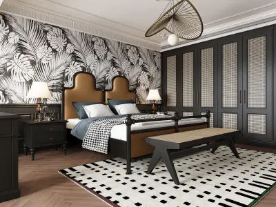 Bedroom interior scenes 3D model V5