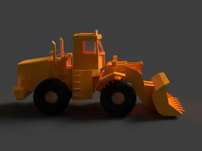 Chinese wheel loader   Low-poly 3D model