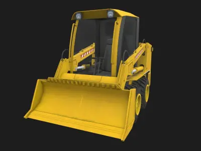 Mini bulldozer Low-poly 3D model
