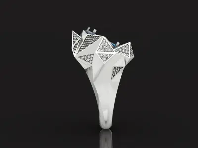 futuristic ring  geometry Carrera Iceberg collection 1052 3D print model