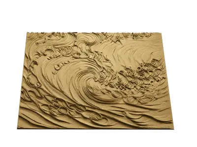 3D Wall Panel mural decor set relief stl 11 3D model