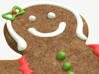 Gingerbread Woman Low-poly 3D model