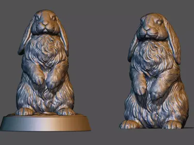 Standing Lop Rabbit 3D print model