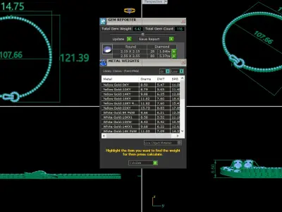 Diamond Necklace 360 animation renders 3dm stl details 3D print model
