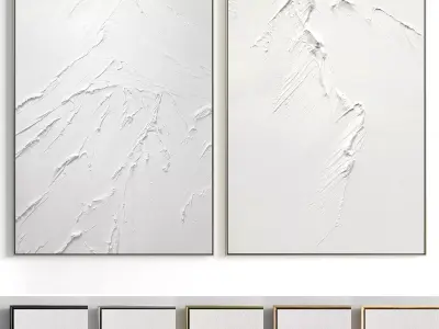 Plaster Two Photo Frame 118 Low-poly 3D model