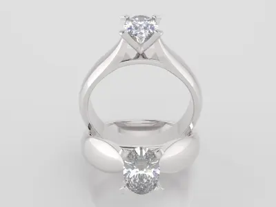 Oval 0-75-CT Quarter Round Profile Shank Width 4-00mm 3D print model