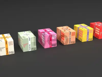 Cardboard Boxes Collection Low-poly 3D model