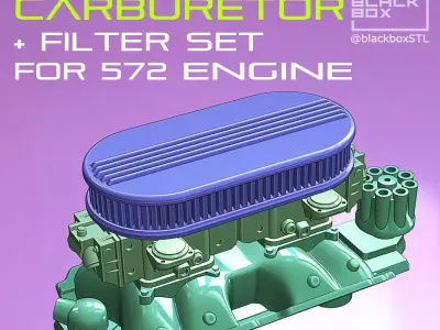 Dual Carburetor set with filters for 572 ENGINE 1-24th 3D print model