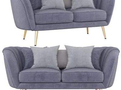 Deals on Alexandrea Velvet Flared Arm Loveseat 3d model Low-poly 3D model