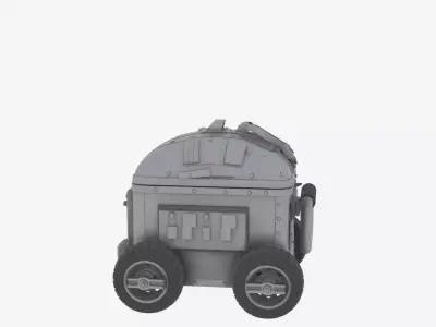 3D of Heavy-Duty Bank Security Cart Compartmentalized Interior 3D model