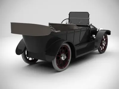 Vintage Antique Car-2 Low-poly 3D model