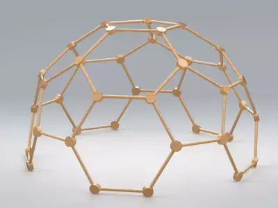 DIY Wooden Geodesic Dome Climbing Structure and  Kids Play Gym 3D model
