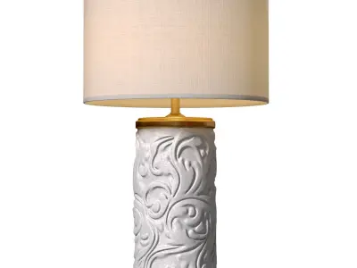Table lamp plaster base Flora Column Sculptural Scandinavian 3D model