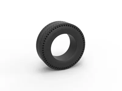 Rear tire of vintage dragster Version 8 Scale 1 to 25 3D print model