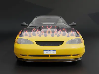 Sport Flame Car Realistic and Game Ready Asset 3D model
