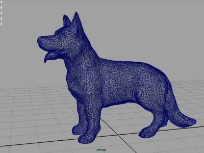German shepherd Low-poly 3D model