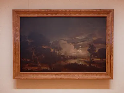 Classical landscape paintings Low-poly 3D model