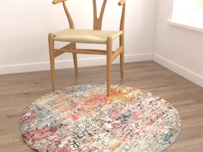 Round Rug Set 211 3D model