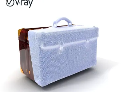 Luxurious Leather Suitcase Model Pack Low-poly 3D model