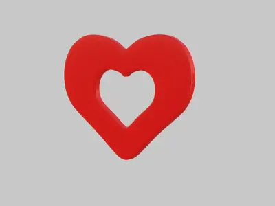 Heart icon v 16 3D model