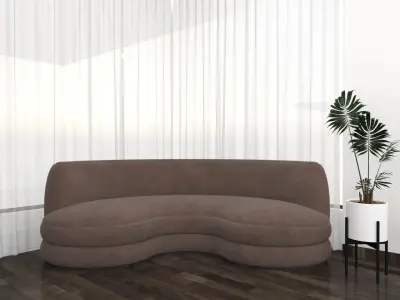 Polo Curve Sofa Low-poly 3D model