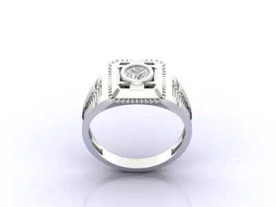 Print Ready STL 3DM  Gents Rings Diamond Men Ring  3D print model 12