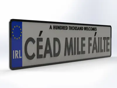 Irish License Plate 3D print model