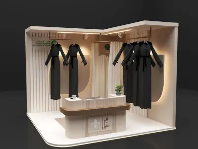 3 simple clothes  booth 3D model 3D model